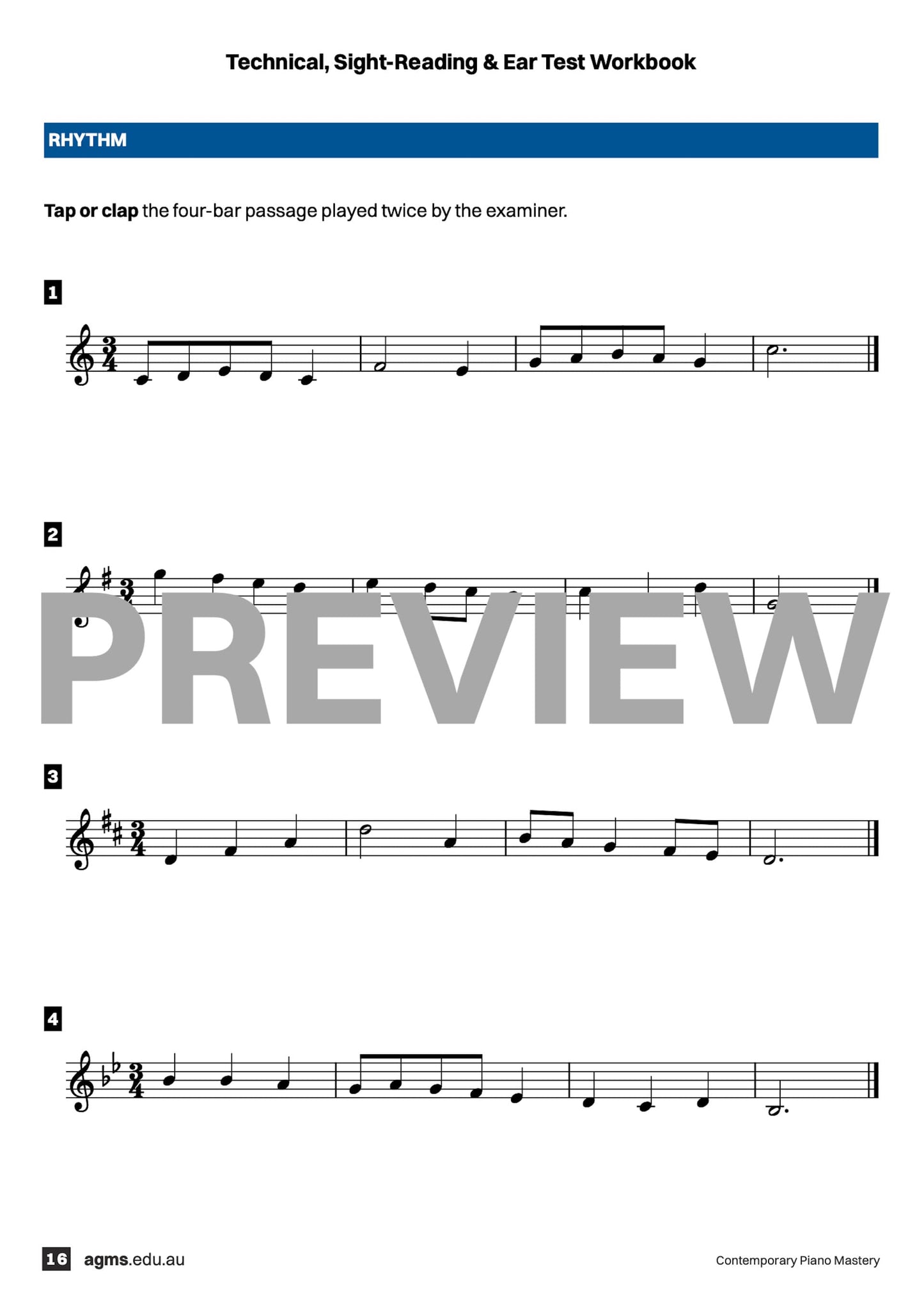 Contemporary Piano Mastery Series 1 – Third Grade: Technical, Sight-Reading & Ear Test Workbook
