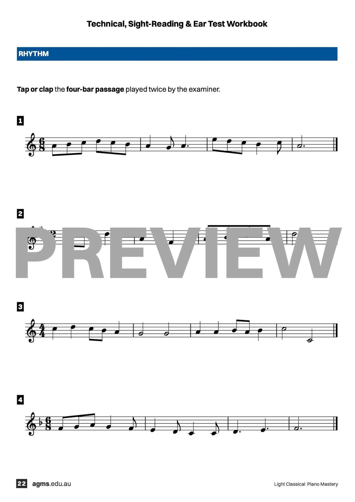 Light Classical Piano Mastery Series 1 – Fifth Grade: Technical, Ear & Sight-Reading Workbook