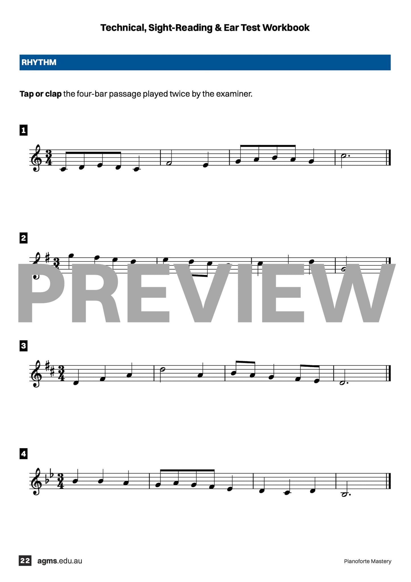Pianoforte Mastery Series 1 – Third Grade: Technical, Ear & Sight-Reading Workbook