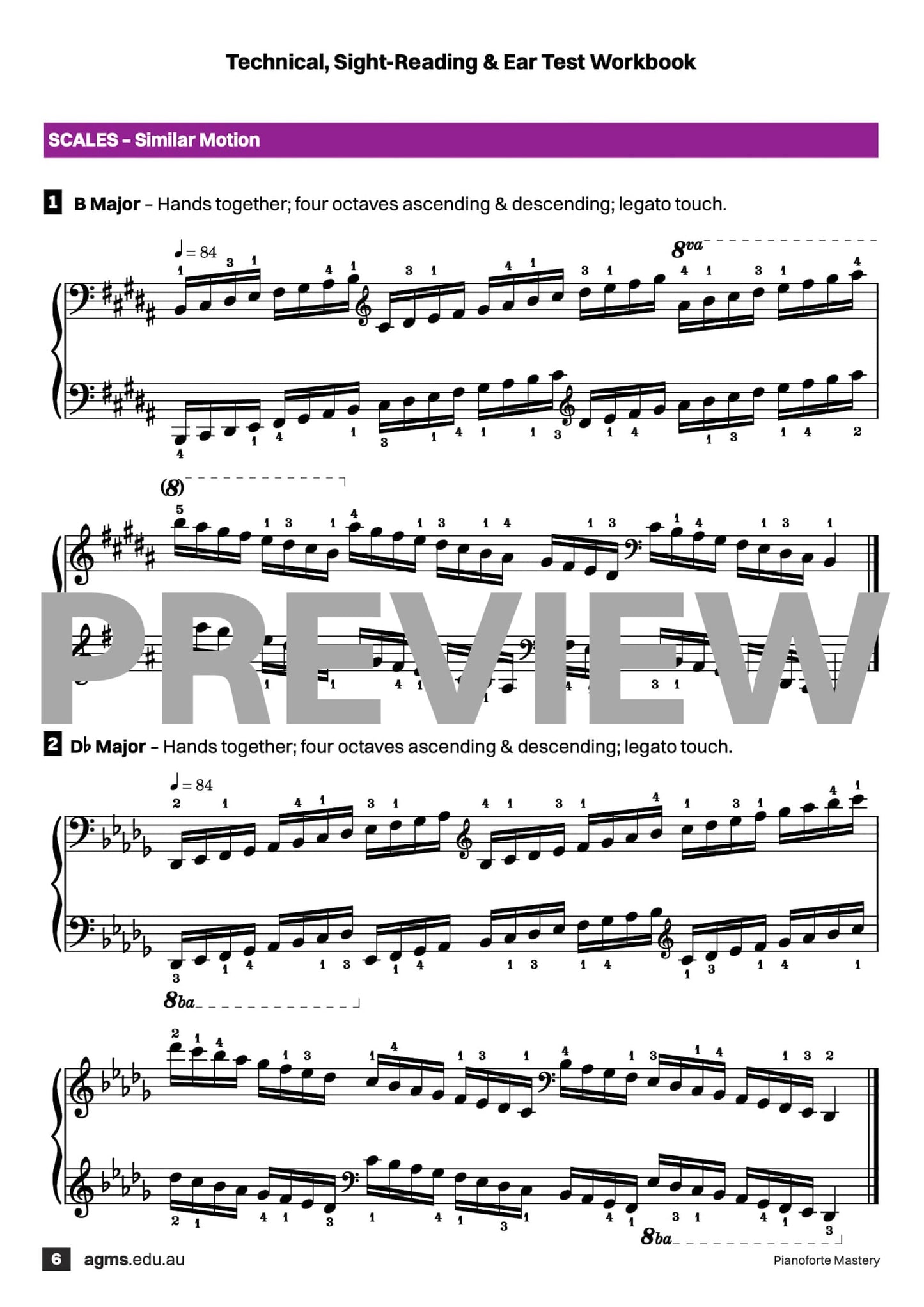 Pianoforte Mastery Series 1 – Fifth Grade: Technical, Ear & Sight-Reading Workbook
