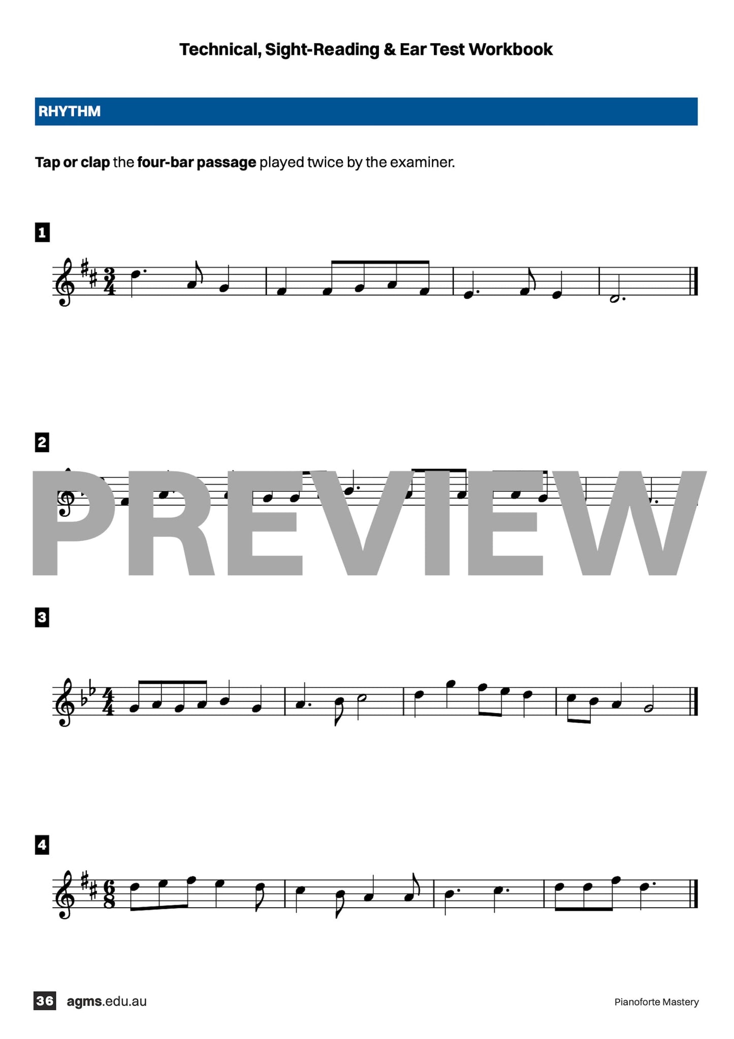 Pianoforte Mastery Series 1 – Sixth Grade: Technical, Ear & Sight-Reading Workbook