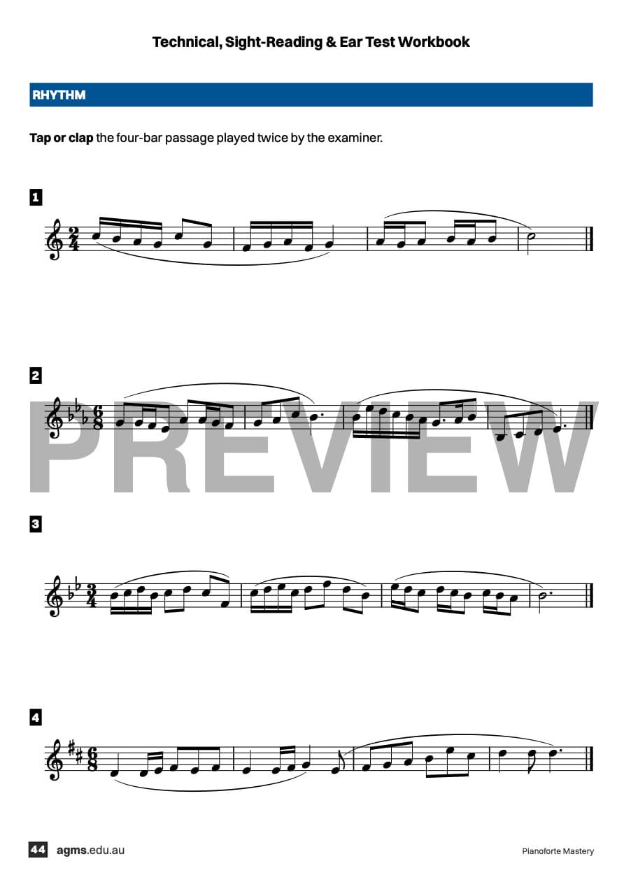 Pianoforte Mastery Series 1 – Seventh Grade: Technical, Ear & Sight-Reading Workbook