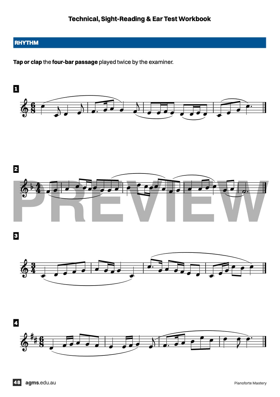Pianoforte Mastery Series 1 – Eighth Grade: Technical, Ear & Sight-Reading Workbook