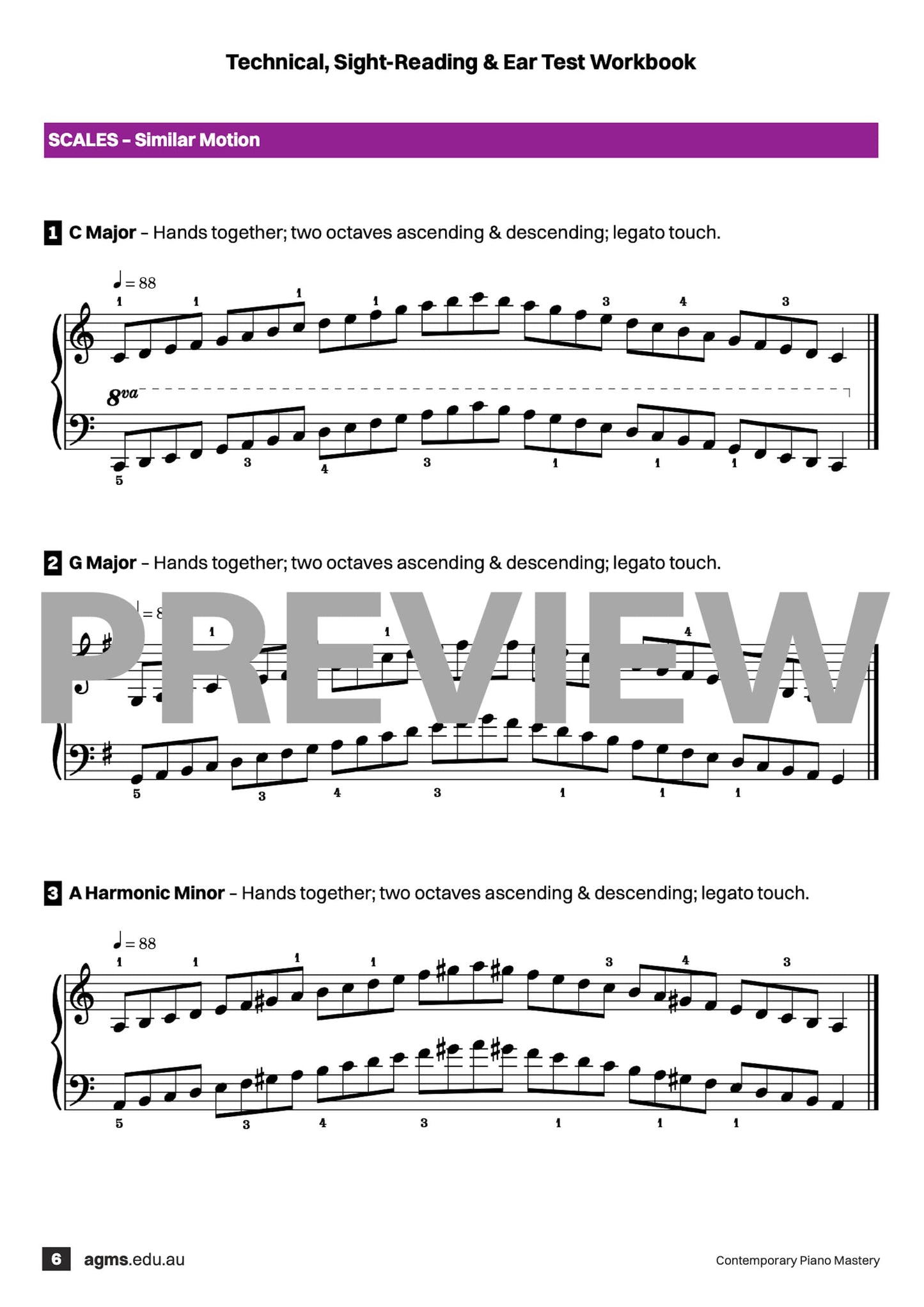 Contemporary Piano Mastery Series 1 – First Grade: Technical, Sight-Reading & Ear Test Workbook