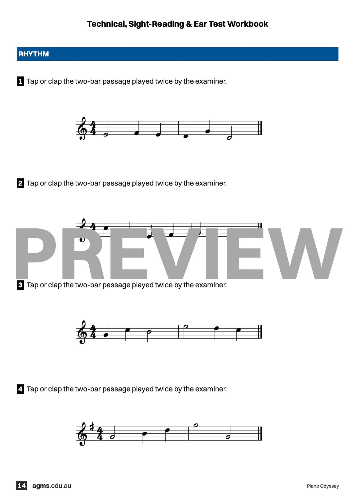 Light Classical Piano Mastery Series 1 – Preliminary Step Three: Technical, Ear & Sight-Reading Workbook