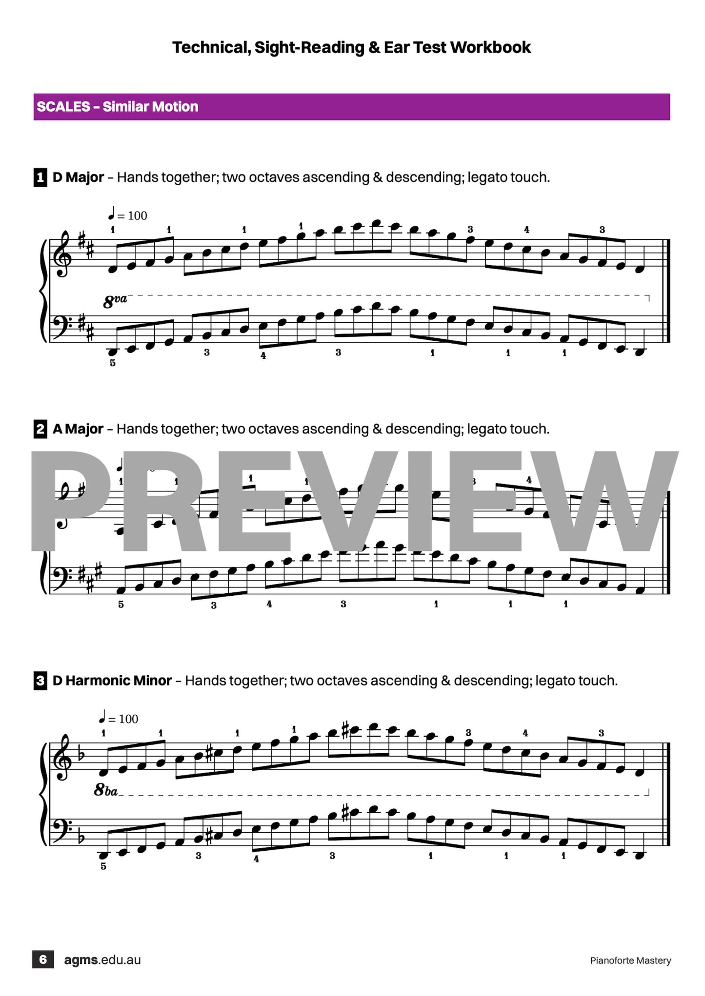 Pianoforte Mastery Series 1 – Second Grade: Technical, Ear & Sight-Reading Workbook