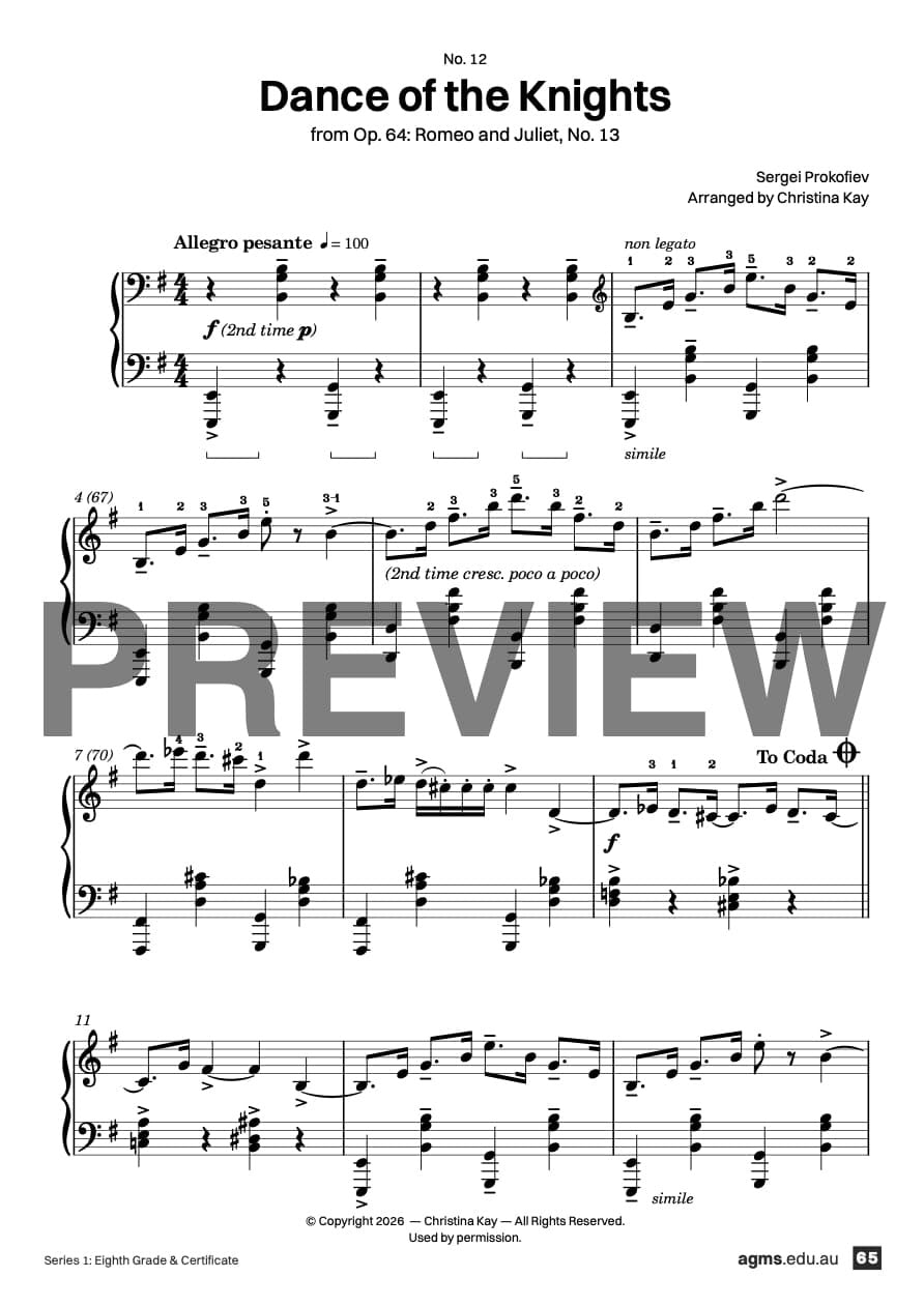 Piano Odyssey Series 1: Eighth Grade & Certificate